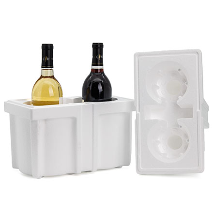 2 Bottle Foam Wine Shipper Insert - 750ml